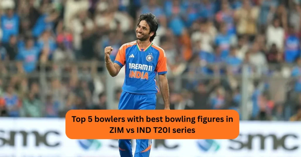 Top 5 bowlers with best bowling figures in ZIM vs IND T20I series ft. Ravi Bishnoi Top 5 bowlers with best bowling figures in ZIM vs IND T20I series ft. Ravi Bishnoi