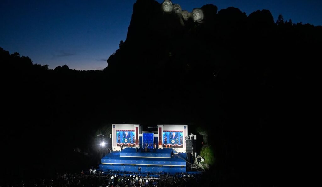 Trump hails U.S. exceptionalism, veers into darkly political speech at Mount Rushmore