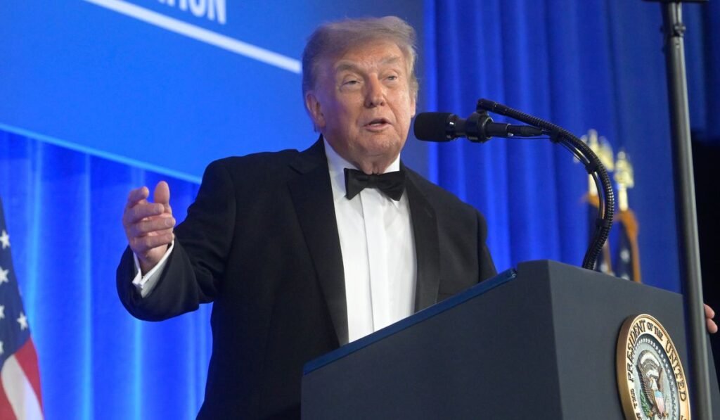 Trump returns to rescheduled correspondents’ dinner armed with insults, praise Trump returns to rescheduled correspondents’ dinner armed with insults, praise