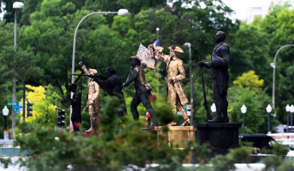 Trump urges Americans to check out American Revolution statue exhibit in the heart of Washington
