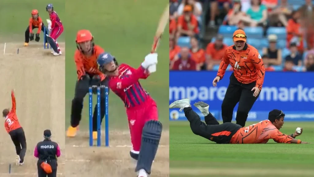 WATCH: Deepti Sharma takes a stunning flying catch to dismiss Paige Scholfield as MSG-W beat SRL-W to stay unbeaten in The Hundred Women’s 2026