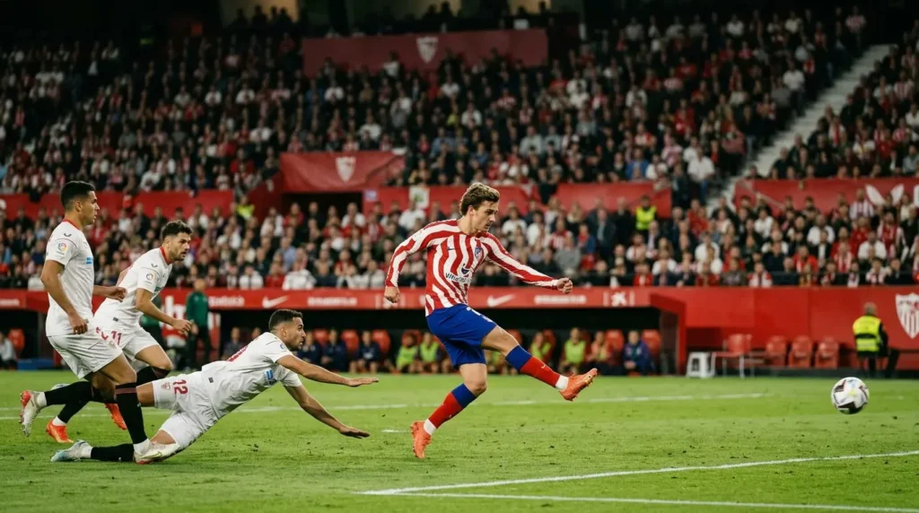 Atlético Madrid top La Liga after Sevilla win Atlético Madrid top La Liga after Sevilla win
