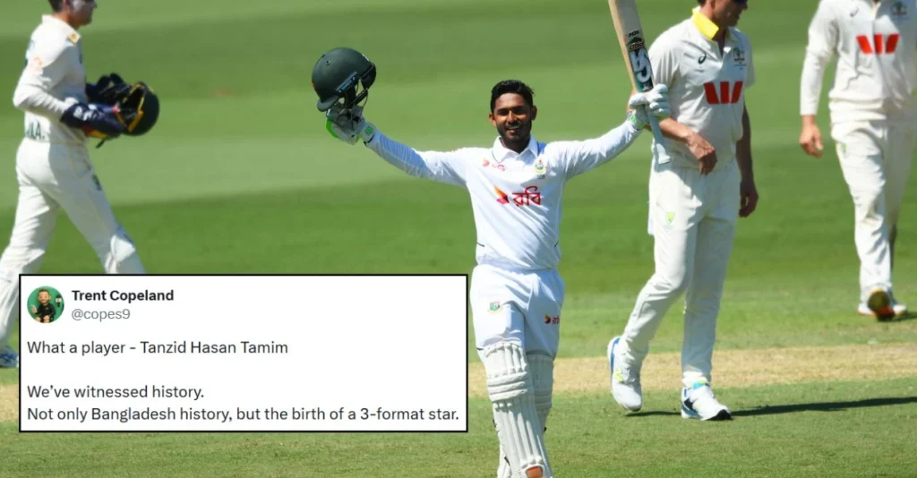 Fans erupt as Tanzid Hasan scripts history with stunning century on Day 2 of AUS vs BAN Darwin Test Fans erupt as Tanzid Hasan scripts history with stunning century on Day 2 of AUS vs BAN Darwin Test