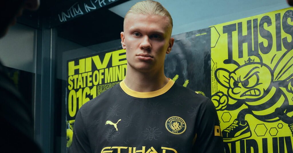 Full details on new shirt and strip, confirmed cost and how to buy with Erling Haaland, Phil Foden, Antoine Semenyo and Marc Guehi among players showing off black and yellow bee design Full details on new shirt and strip, confirmed cost and how to buy with Erling Haaland, Phil Foden, Antoine Semenyo and Marc Guehi among players showing off black and yellow bee design
