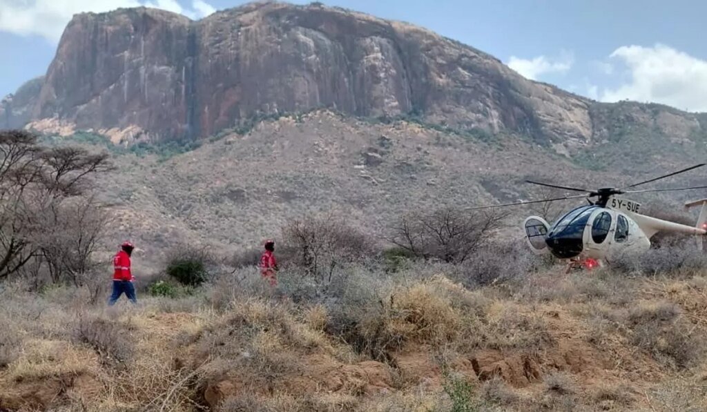 Helicopter crashes in a remote area of northern Kenya Helicopter crashes in a remote area of northern Kenya