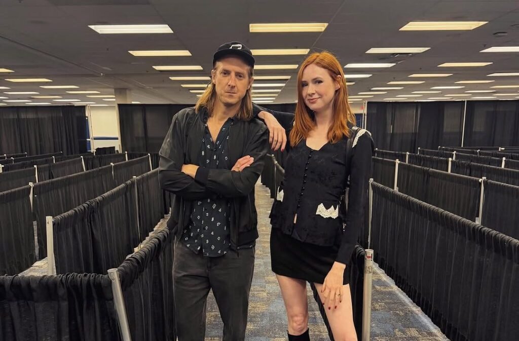 Karen Gillan Recruits a Friend to Show Off Her New Backpack
