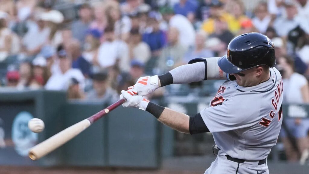 Kevin McGonigle, Tigers pile up hits to down A’s Kevin McGonigle, Tigers pile up hits to down A's