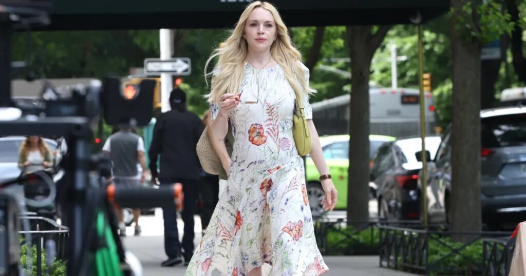 Lindsay Lohan's Maxi Dress Gives Yacht Wife Vibes — The Look