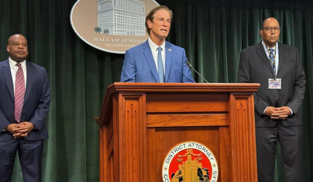 Los Angeles DA, criticized for charging officer who taped others making racist remarks, drops felony Los Angeles DA, criticized for charging officer who taped others making racist remarks, drops felony