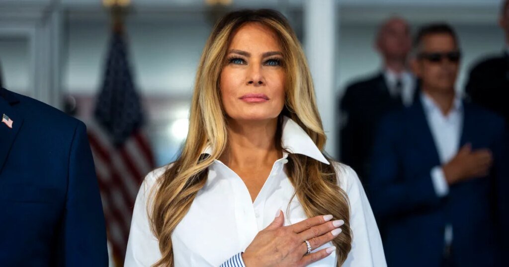 Melania Trump Makes Rare Appearance at Freedom 250 Grand Prix Melania Trump Makes Rare Appearance at Freedom 250 Grand Prix