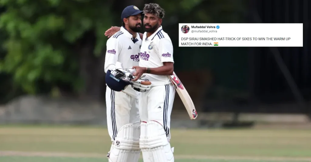 Mohammed Siraj smashes three sixes as India beat Sri Lanka Cricket XI in warm-up match Mohammed Siraj smashes three sixes as India beat Sri Lanka Cricket XI in warm-up match