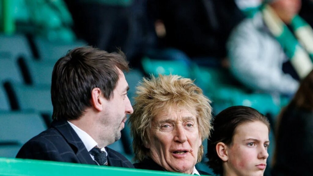 Rod Stewart In Great Spirits At Soccer Game After Halting Tour