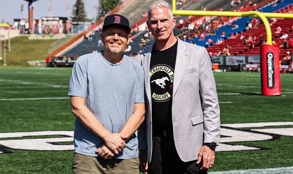 Stand-up comedy icon Bill Burr attends Calgary Stampeders game