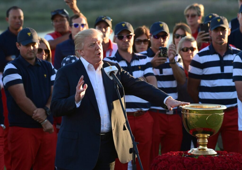 Trump says he’ll be at the Presidents Cup at Medinah as the honorary chairman Trump says he'll be at the Presidents Cup at Medinah as the honorary chairman