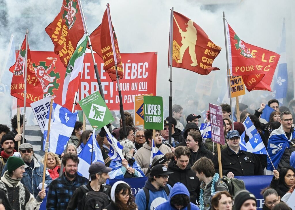 U.S. trade war is looming over sovereignty debate in Quebec election U.S. trade war is looming over sovereignty debate in Quebec election