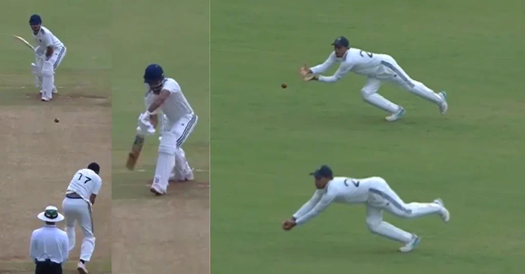 WATCH: Ayush Doseja takes stunning diving catch to dismiss Harvik Desai in Duleep Trophy 2026 WATCH: Ayush Doseja takes stunning diving catch to dismiss Harvik Desai in Duleep Trophy 2026