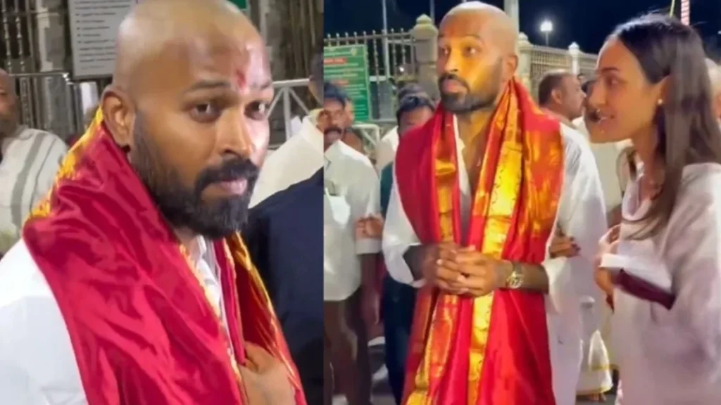 WATCH: Hardik Pandya goes completely bald during Tirumala pilgrimage with girlfriend Mahieka Sharma WATCH: Hardik Pandya goes completely bald during Tirumala pilgrimage with girlfriend Mahieka Sharma